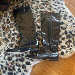 Michael Kors Black Leather Riding Boots | Size 7.5M